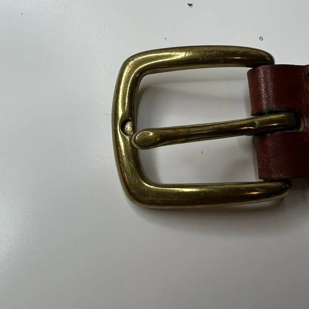 Canvas Leather-Trim Belt in Navy and Beige